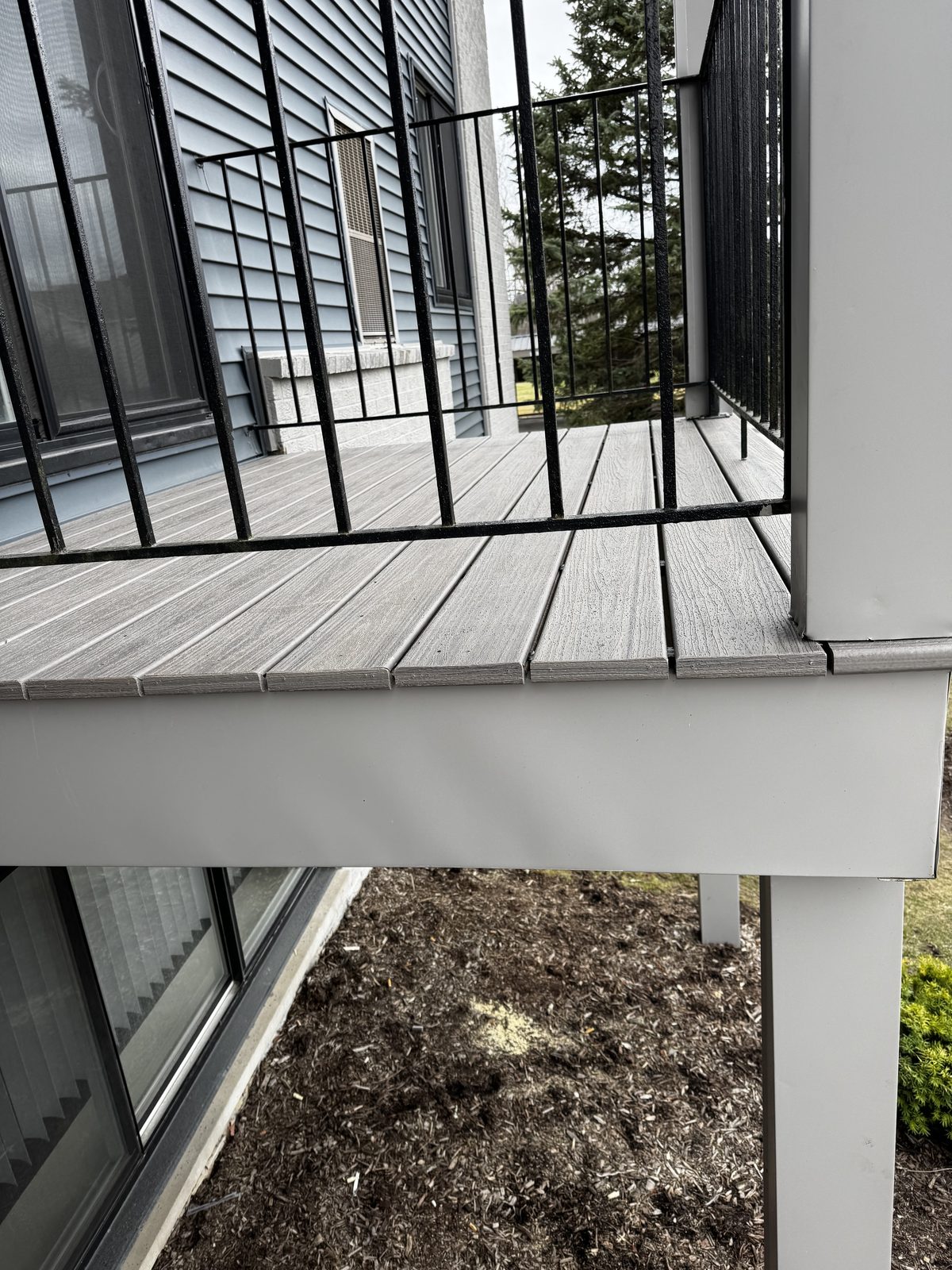 Stacked balconies rebuilt on a multi-family building