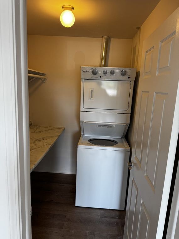 In-unit laundry closet after renovation