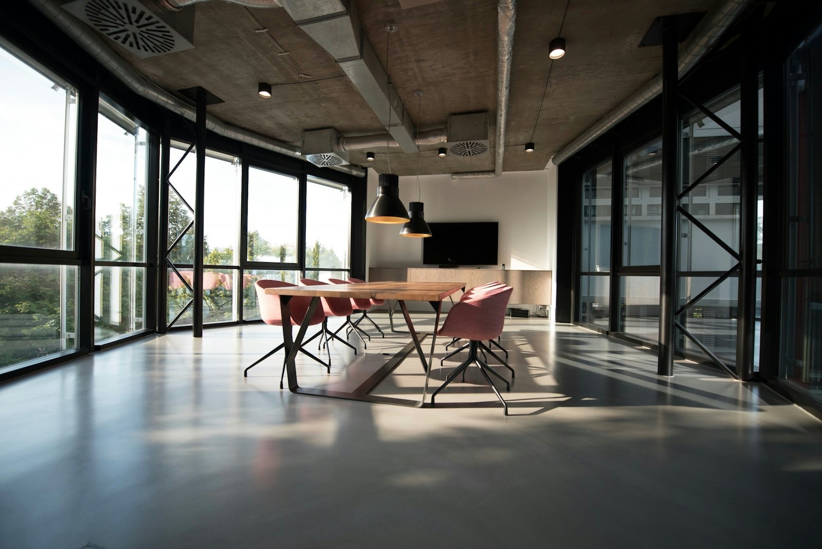 Open-plan commercial office interior